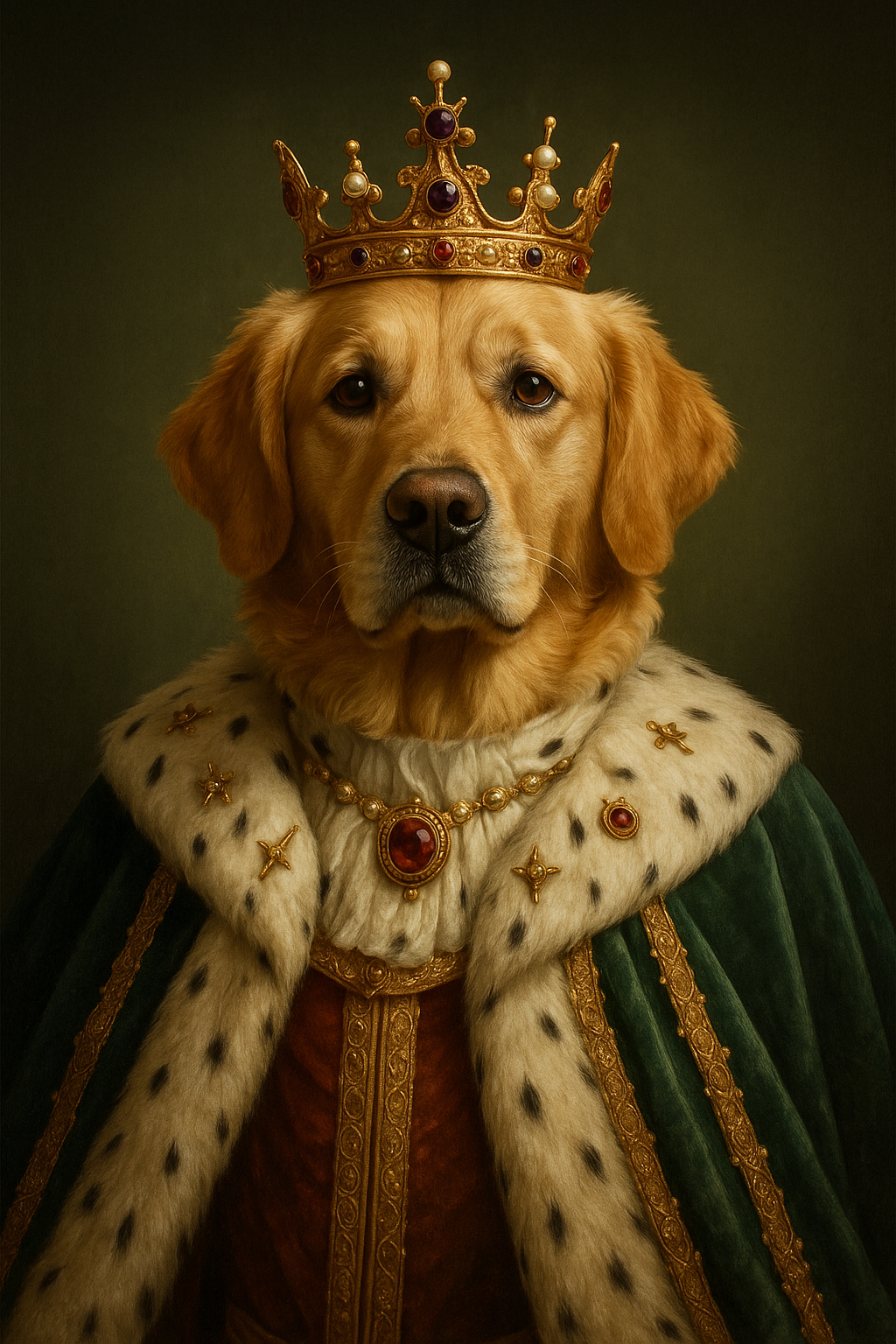 Personalisiertes Haustier Portrait – Königliches Portrait
