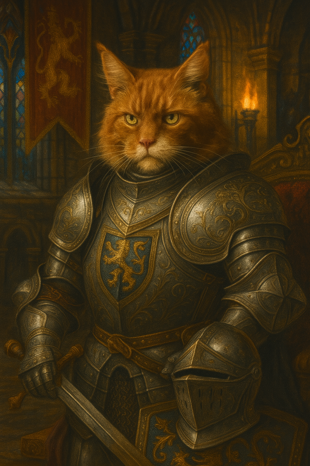 Personalisiertes Haustier Portrait – Ritter