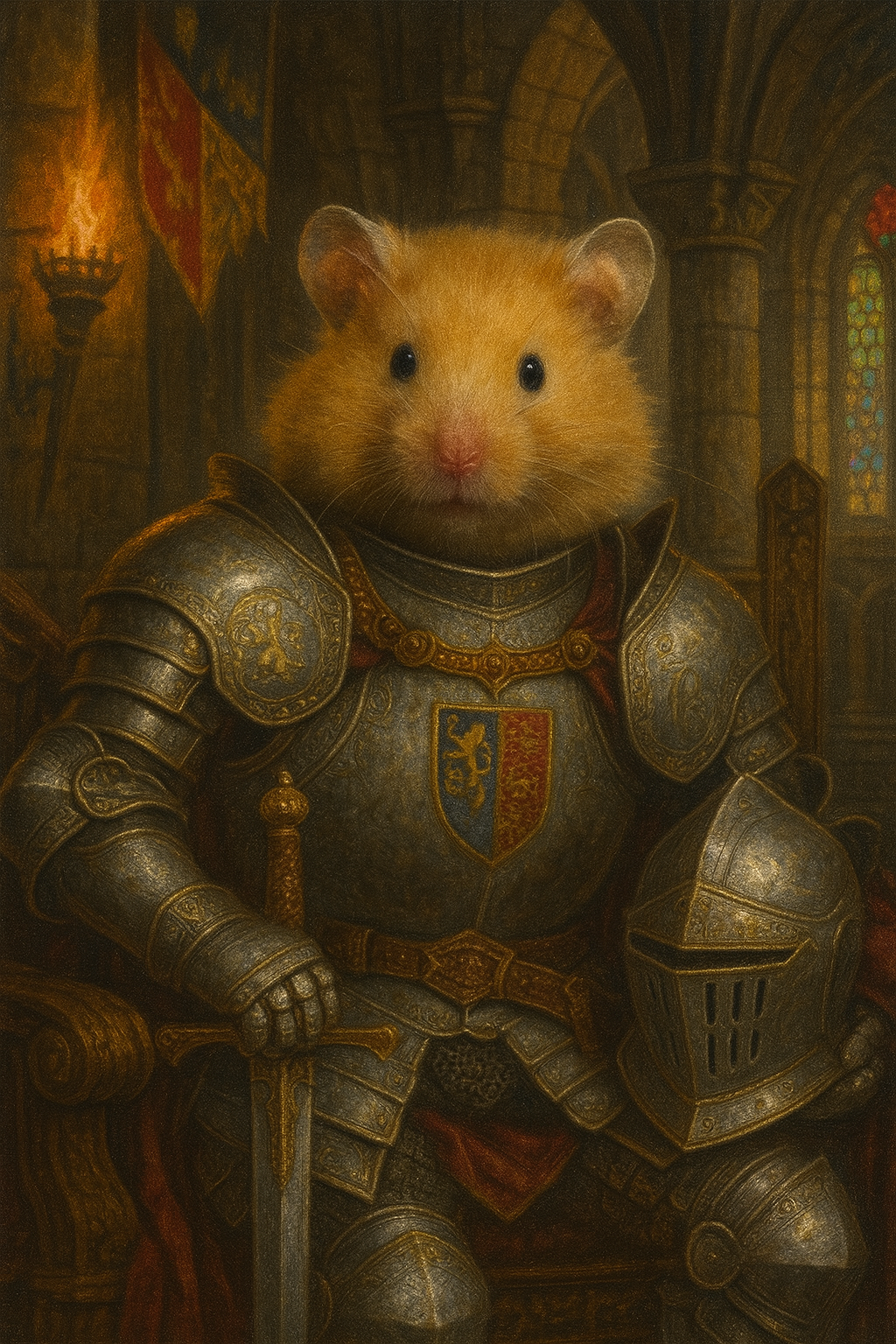 Personalisiertes Haustier Portrait – Ritter
