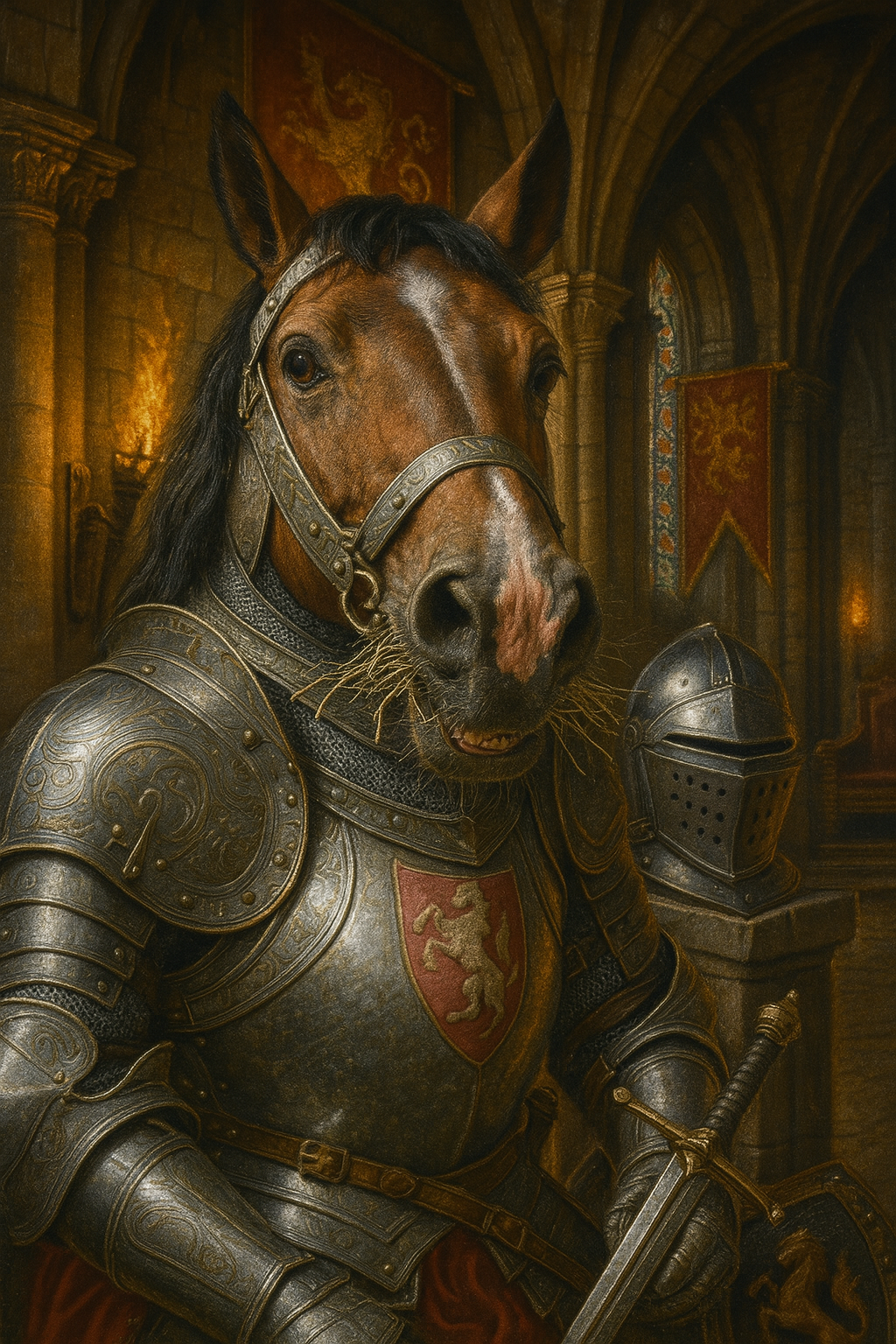 Personalisiertes Haustier Portrait – Ritter
