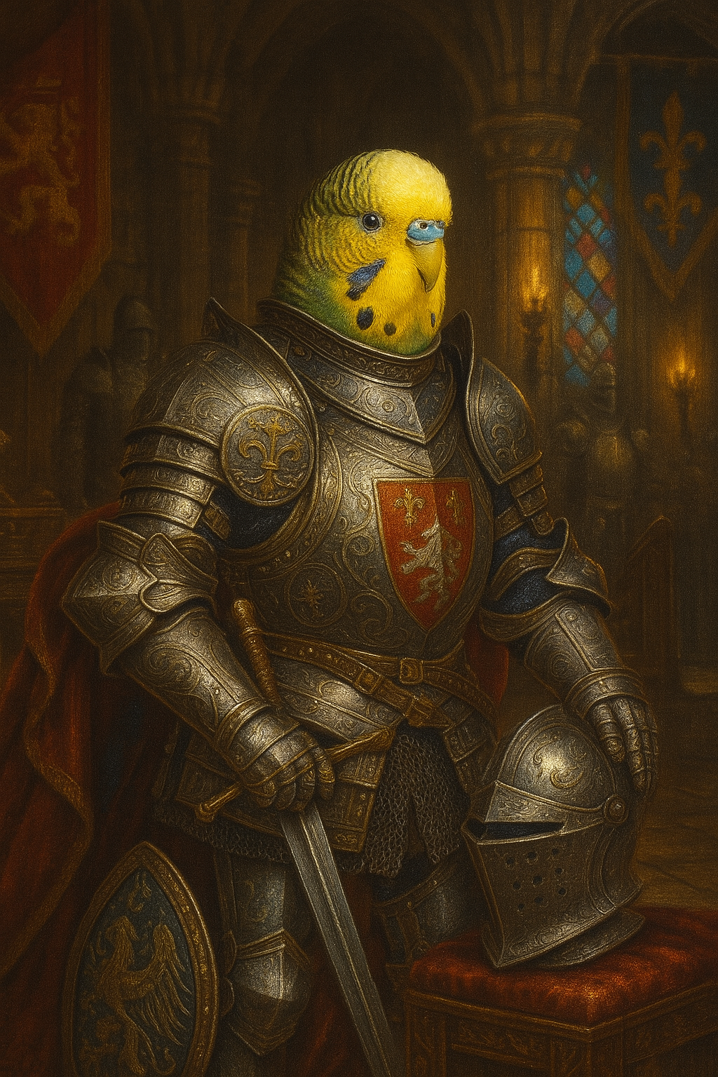 Personalisiertes Haustier Portrait – Ritter