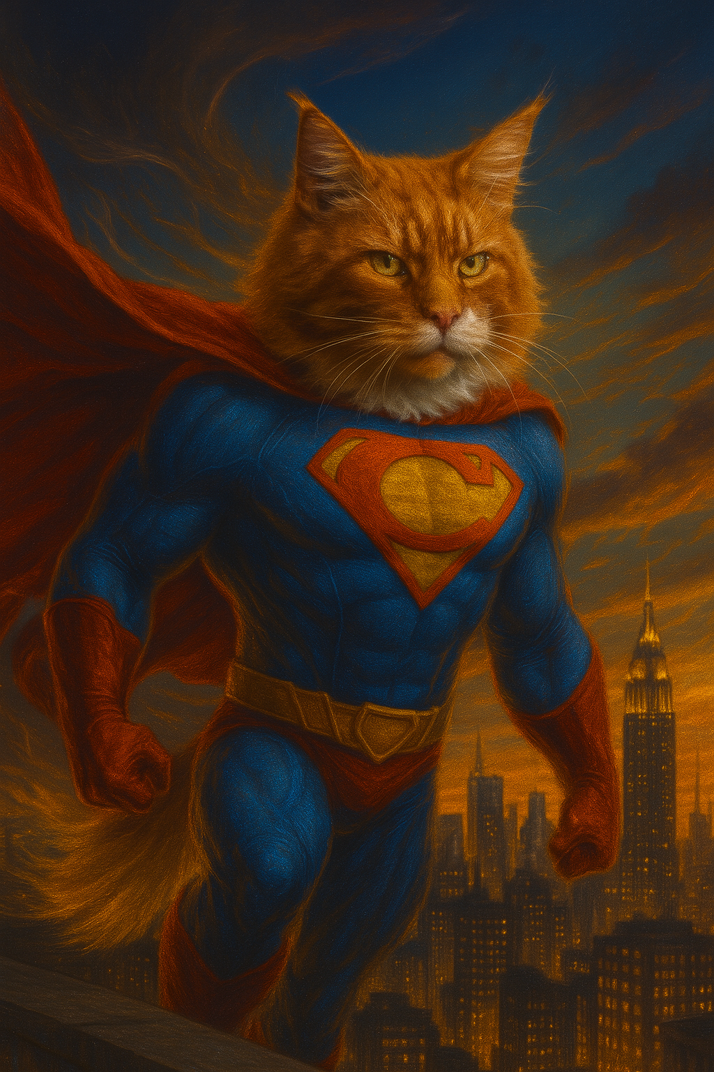 Personalisiertes Haustier Portrait – Superheld