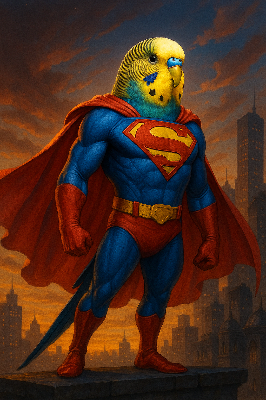 Personalisiertes Haustier Portrait – Superheld