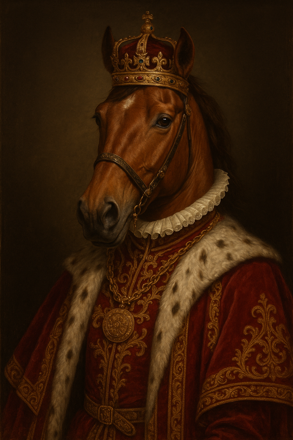 Personalisiertes Haustier Portrait – Königliches Portrait
