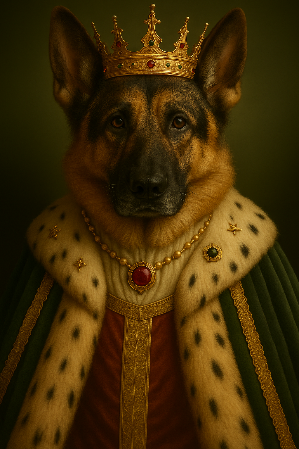 Personalisiertes Haustier Portrait – Königliches Portrait