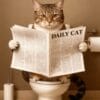 Personalisiertes Katzenposter "Der Denker" - Lustiges Toiletten-Motiv