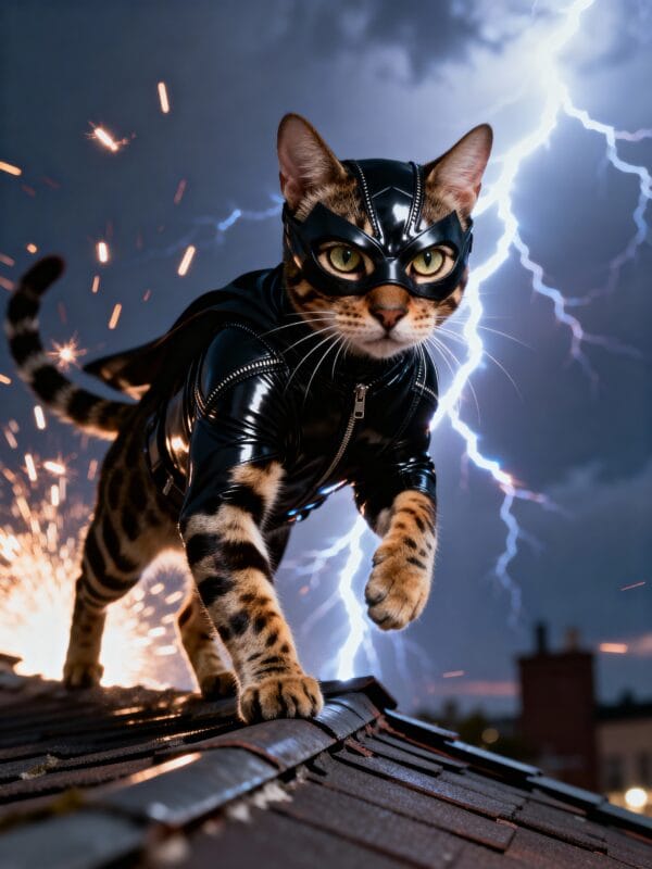 Personalisiertes Katzenposter "Catwoman" - Superhelden-Motiv