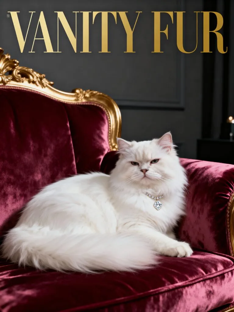 Personalisiertes Katzenposter "Vanity Fur" - Exklusives Luxus-Magazin-Cover