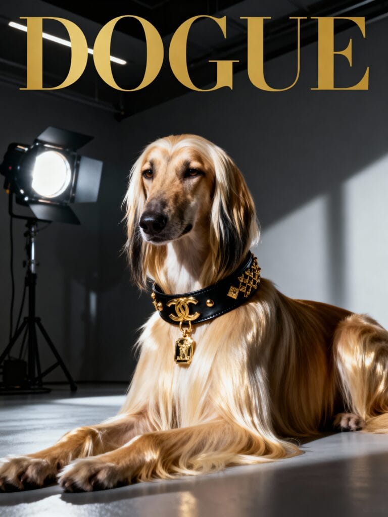 Personalisiertes Hundeposter "Dogue" - Magazin-Cover-Stil