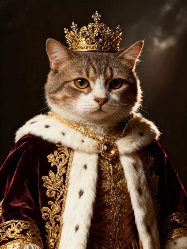 freepik__ein-fotorealistisches-studioportrt-einer-katze-als__69327 Personalisiertes Katzenposter "Royal Majesty" - Königliches Portrait