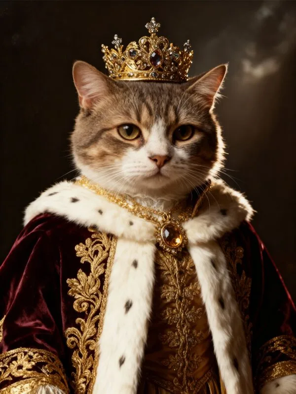 Personalisiertes Katzenposter "Royal Majesty" - Königliches Portrait