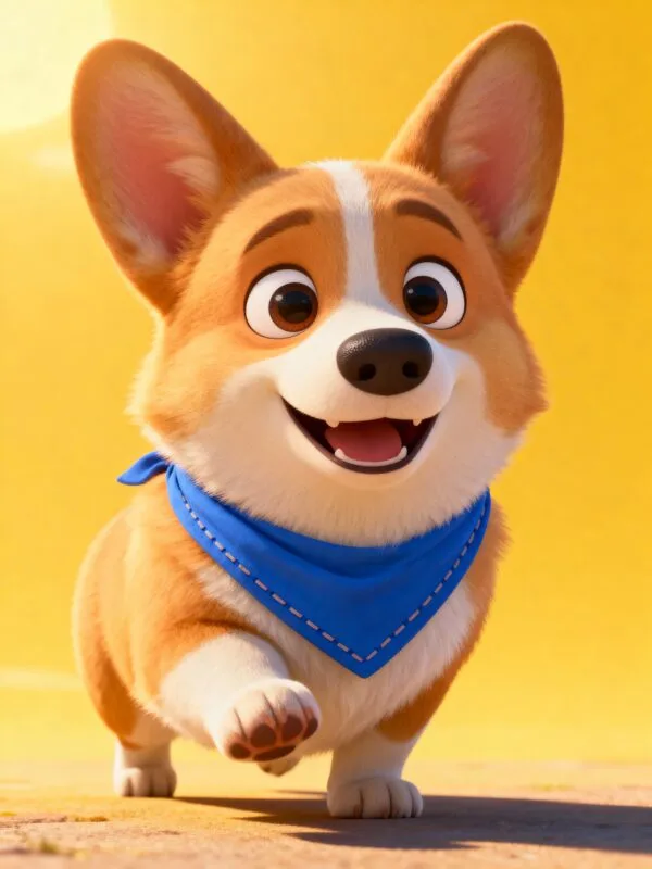 freepik__ein-portrt-eines-corgi-im-digitalen-3dstil-von-pix__69321 Personalisiertes Hundeposter "Pixarstyle" - Niedliches Cartoon-Motiv