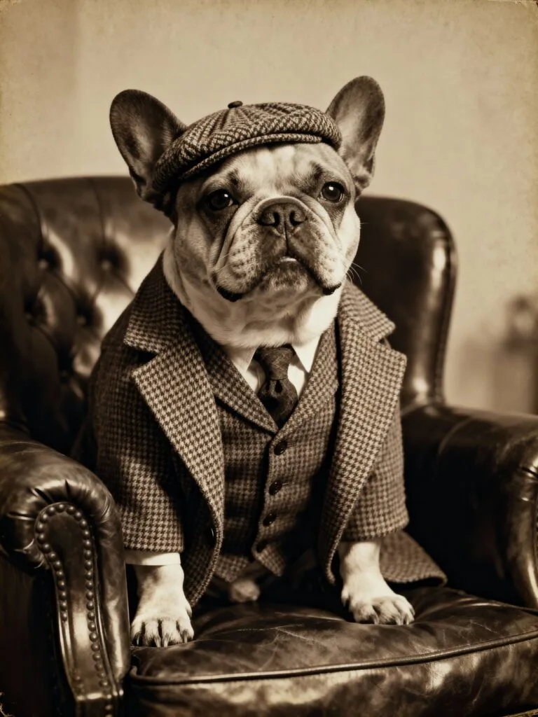 Personalisiertes Hundeposter "Schiebermütze" - Klassischer Gentleman-Look