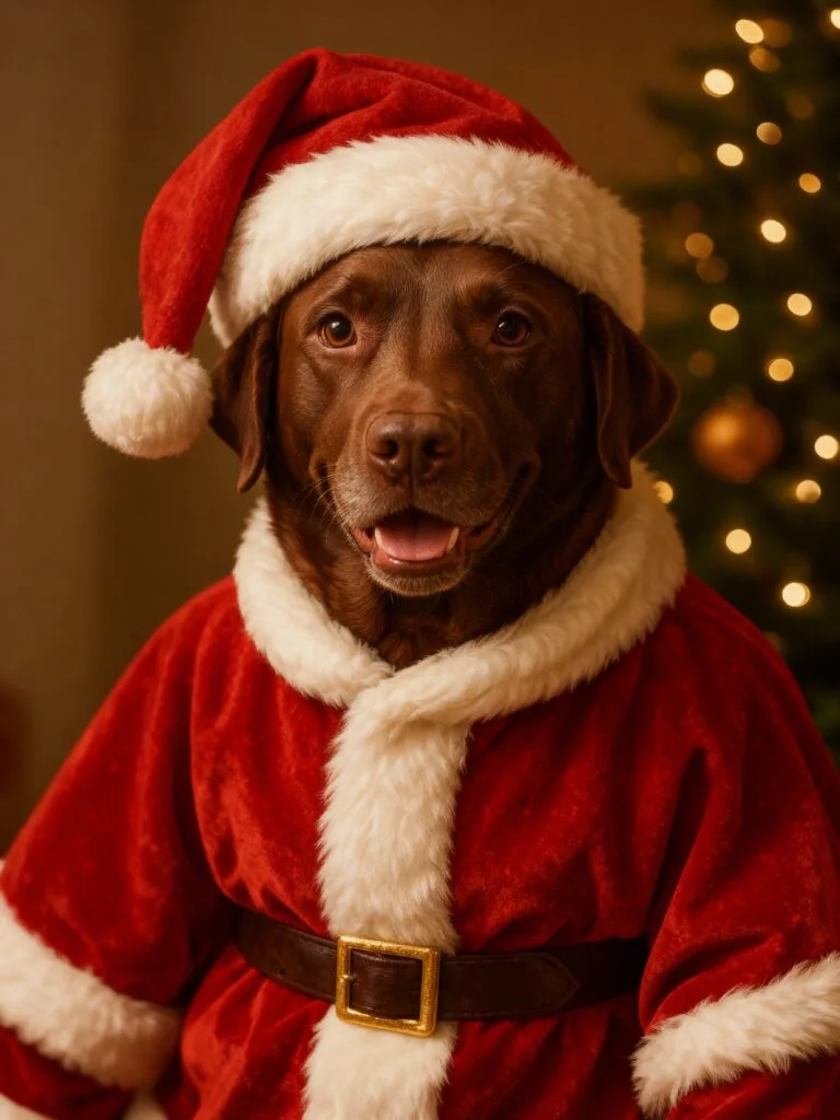 Personalisiertes Hundeposter "Weihnachten" - Festliches Weihnachtsmotiv